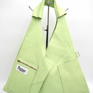 Sac à Main Triangle Vert Pomme + Porte Cartes