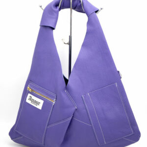Sac à Main Triangle Violet + Porte Cartes