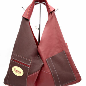 Sac à Main Triangle Bordeaux + Porte Cartes
