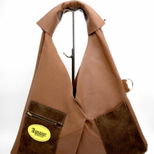 Sac à Main Triangle Marron + Porte Cartes