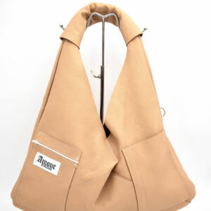 Sac à Man Triangle Beige + Porte Cartes