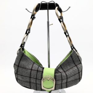 Baby Bag À Carreaux Gris/Vert Acide
