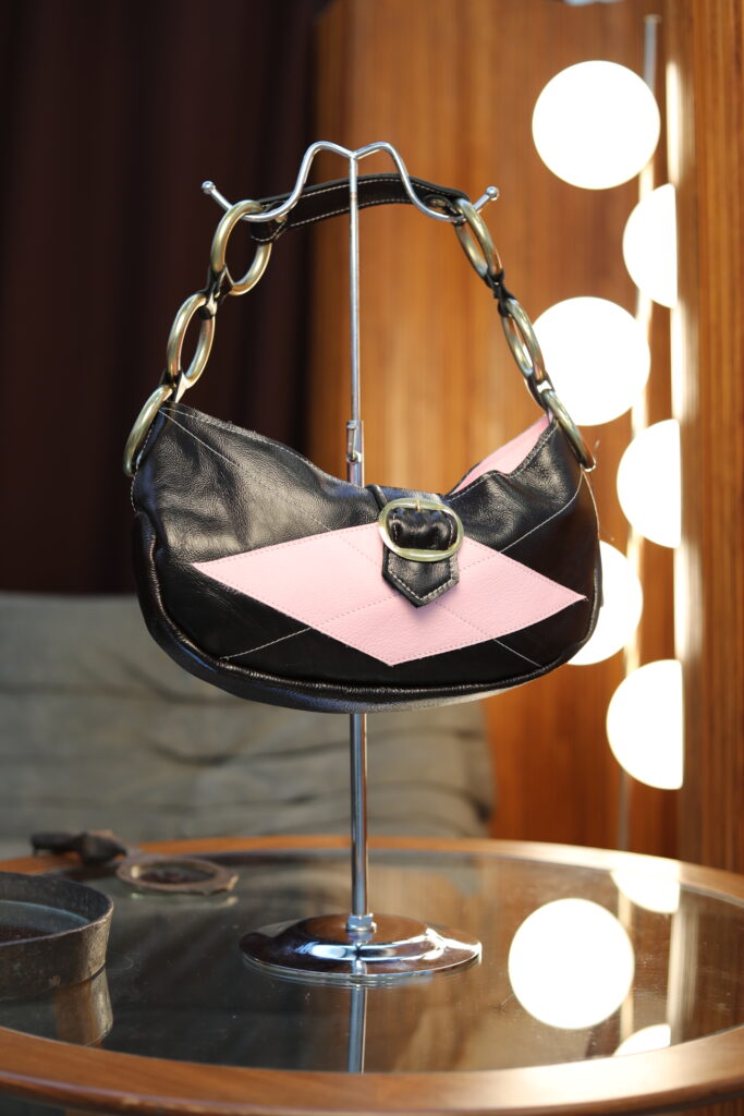 Baby Bag / Marron glacé - Rose / Motif Argyle