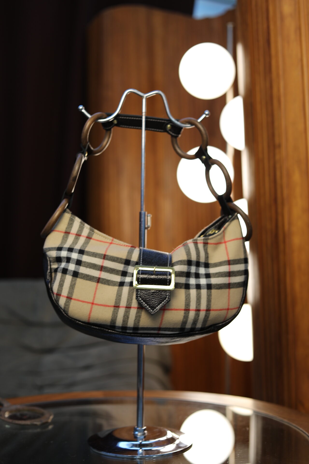 Baby Bag / Marron Glacé / Motif Burberry – Image 2